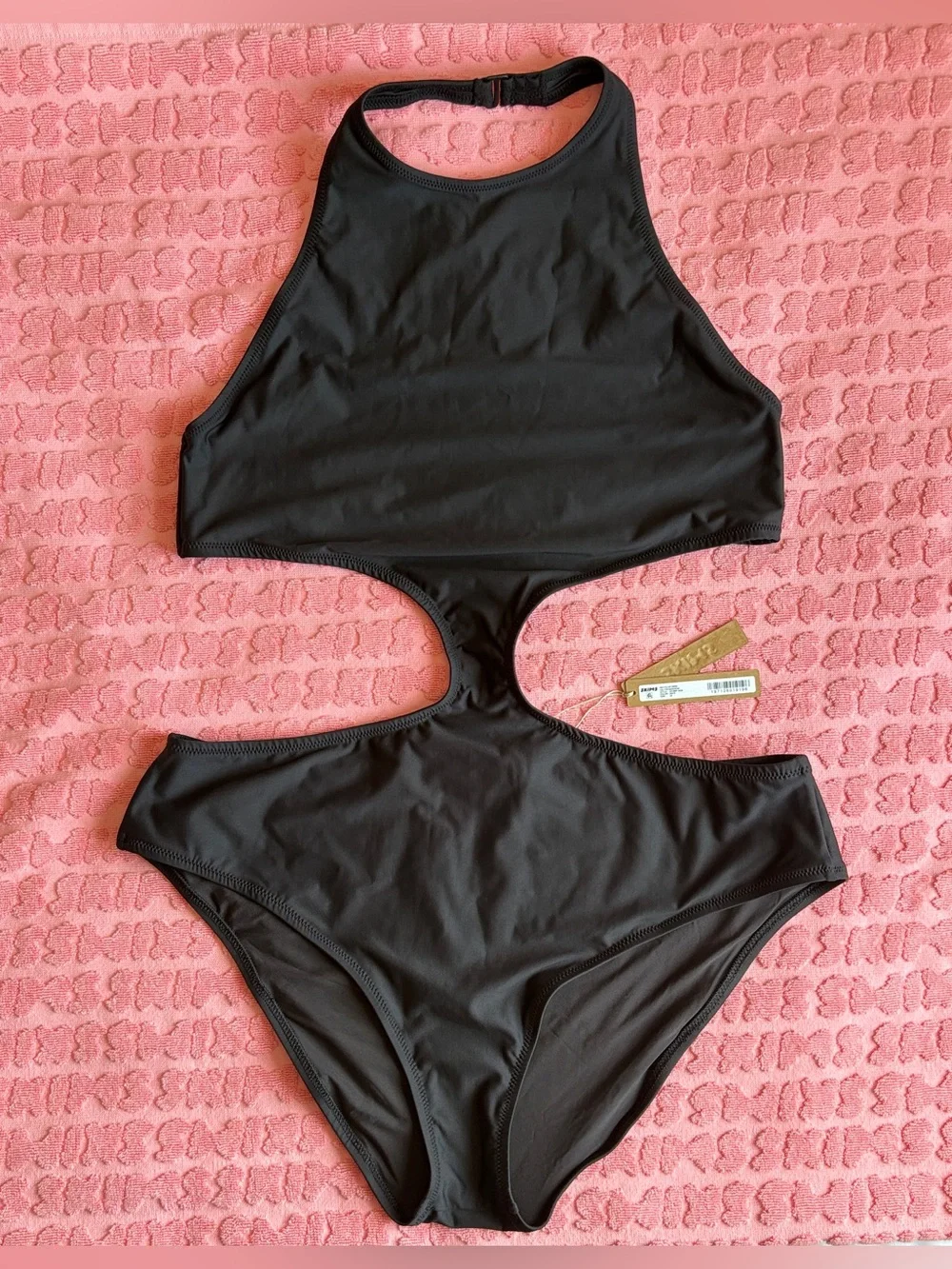 SKIMS Recycled Swim Halter Monokini | Onyx | 2X | NWT 🏷️